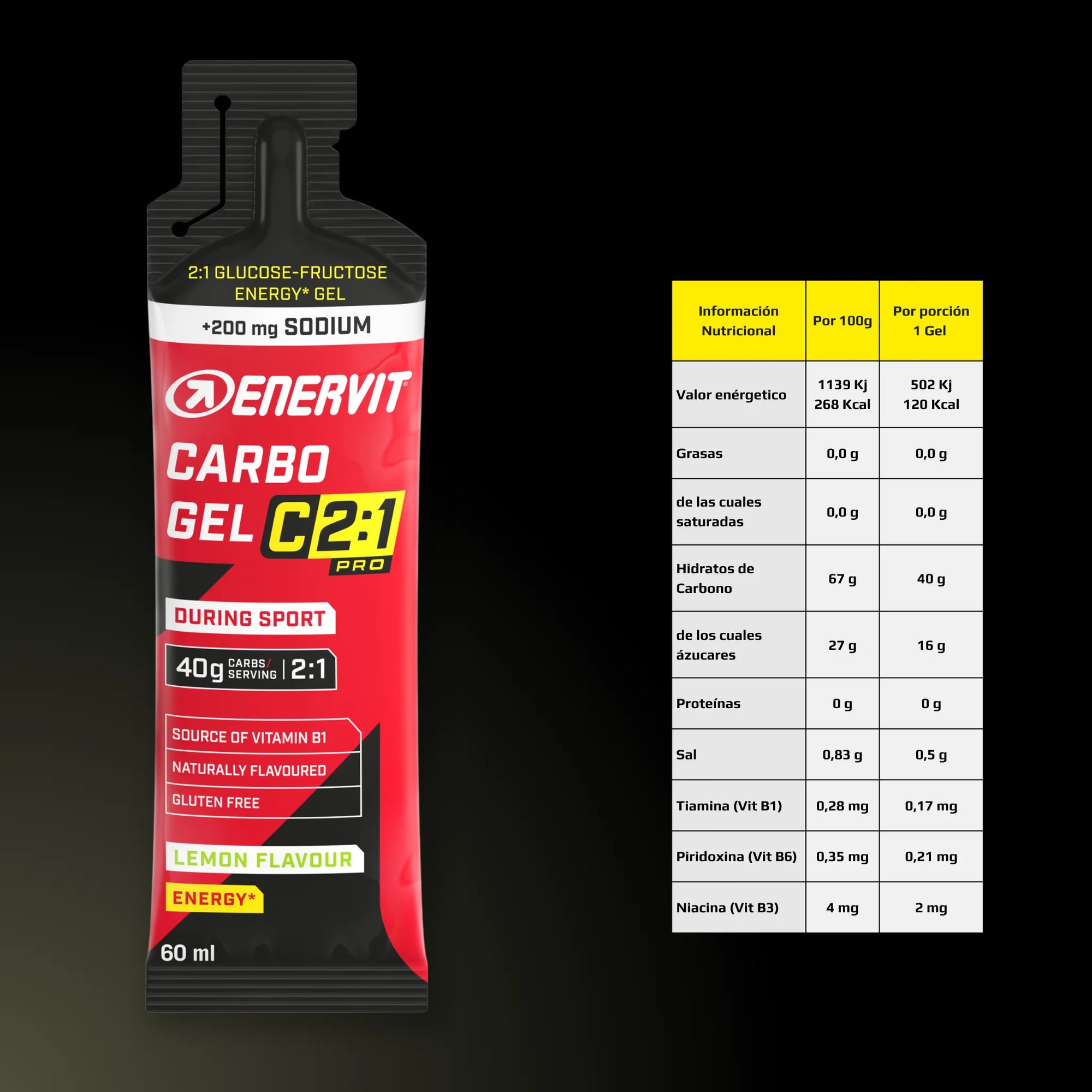Carbo Gel C2:1 PRO Enervit Lemon con Sodio