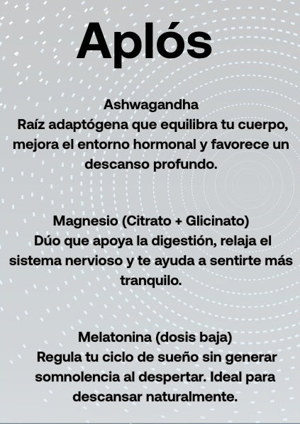 Aplós Sueño – Cápsulas con Ashwagandha, Magnesio y Melatonina